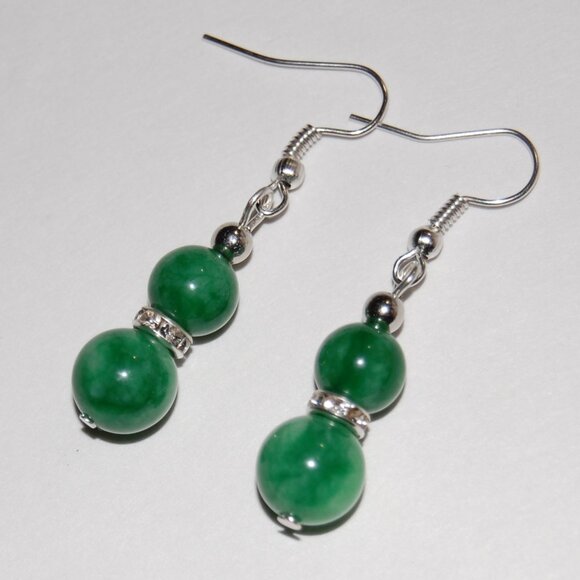 Jade Earrings,Colorful Earrings, Handmade Earrings,Jade Beaded Earrings - Picture 1 of 2